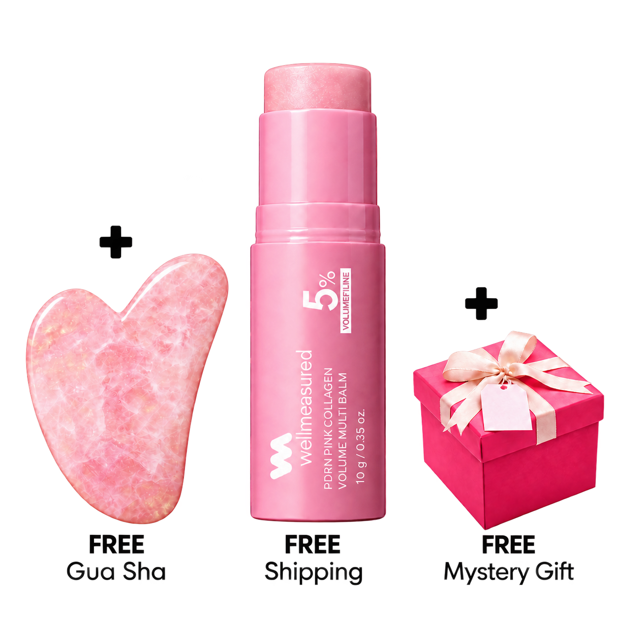 Well Measured PDRN Pink Collagen Multi Volume Balm stick and packaging